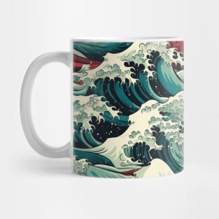 Ephemeral Crests: Hokusai Waves Reimagined Mug